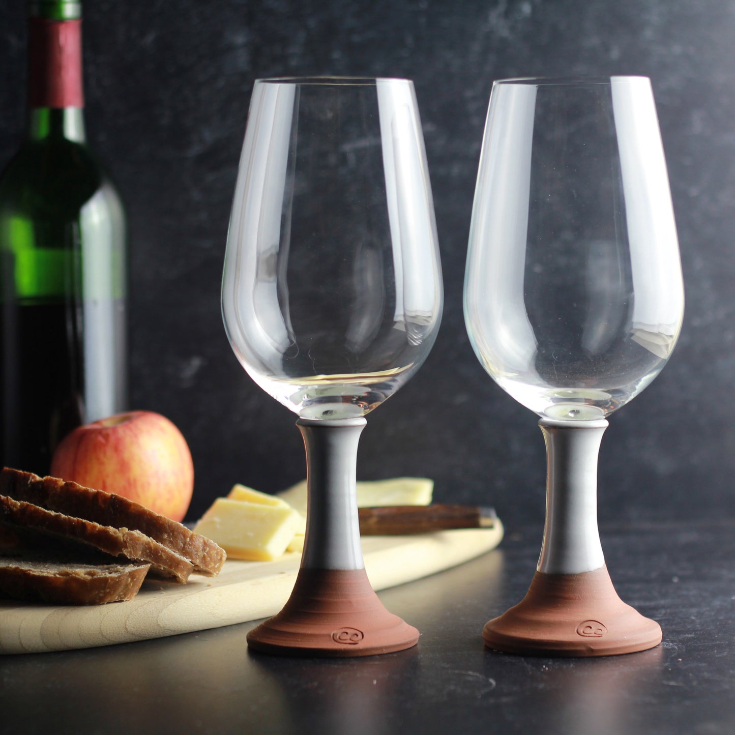 Leather & Linen Ceramic Wine Glass