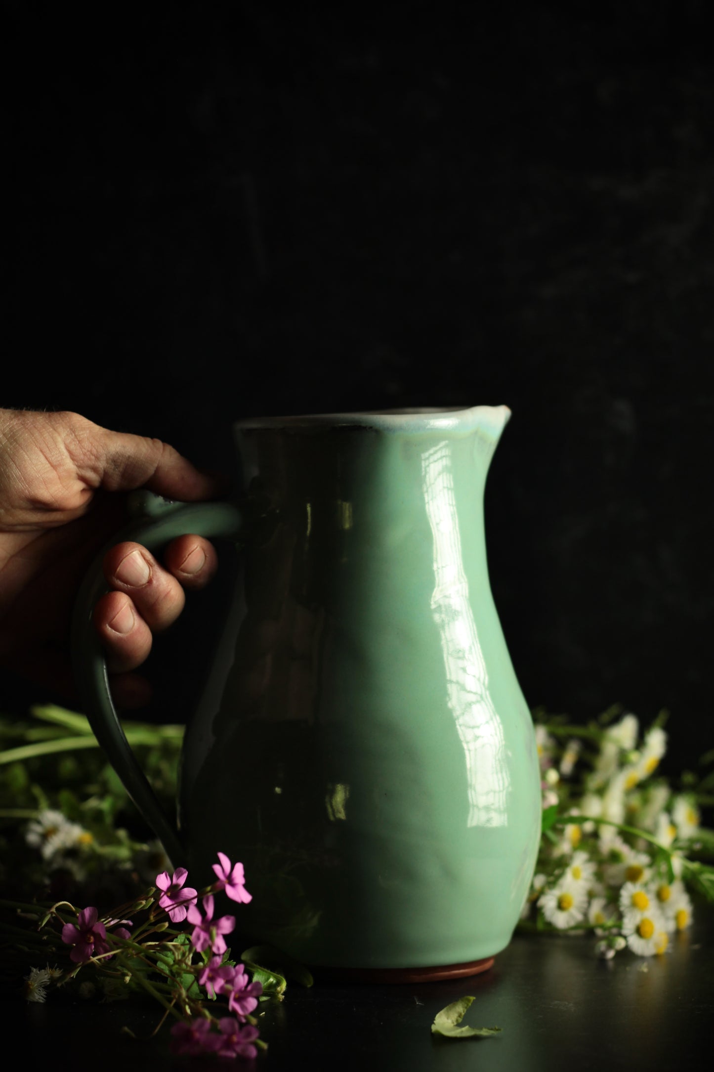Sea Glass Vase and Pitcher