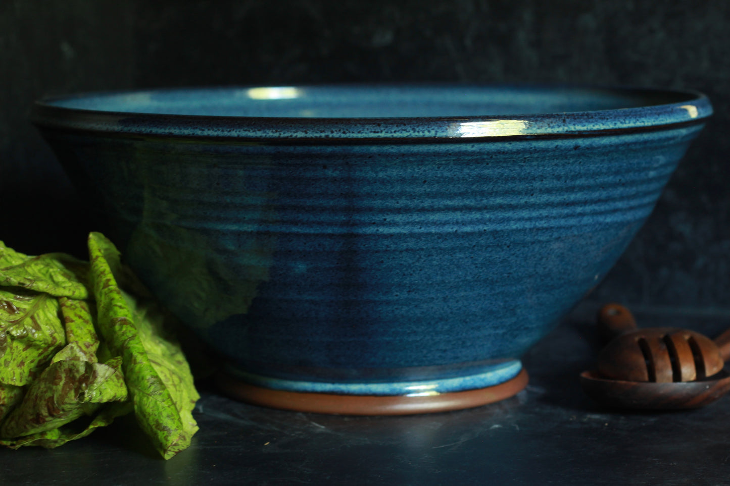 Moody Blue XL Pottery Mixing Bowl