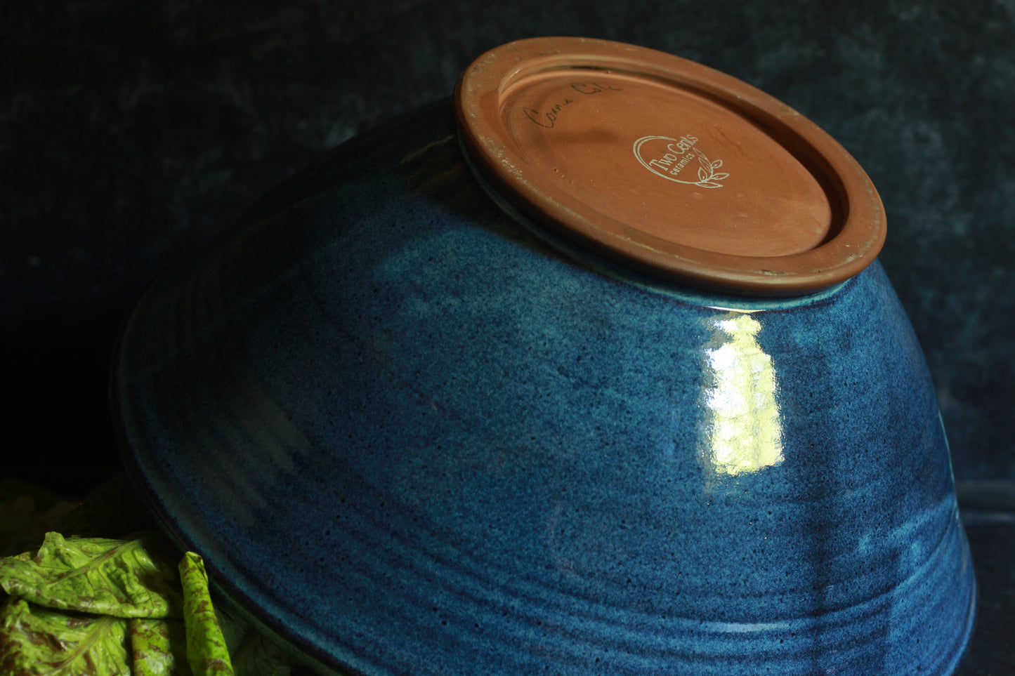 Moody Blue XL Pottery Mixing Bowl
