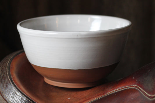 Leather and Linen 10.5" Mixing Bowl