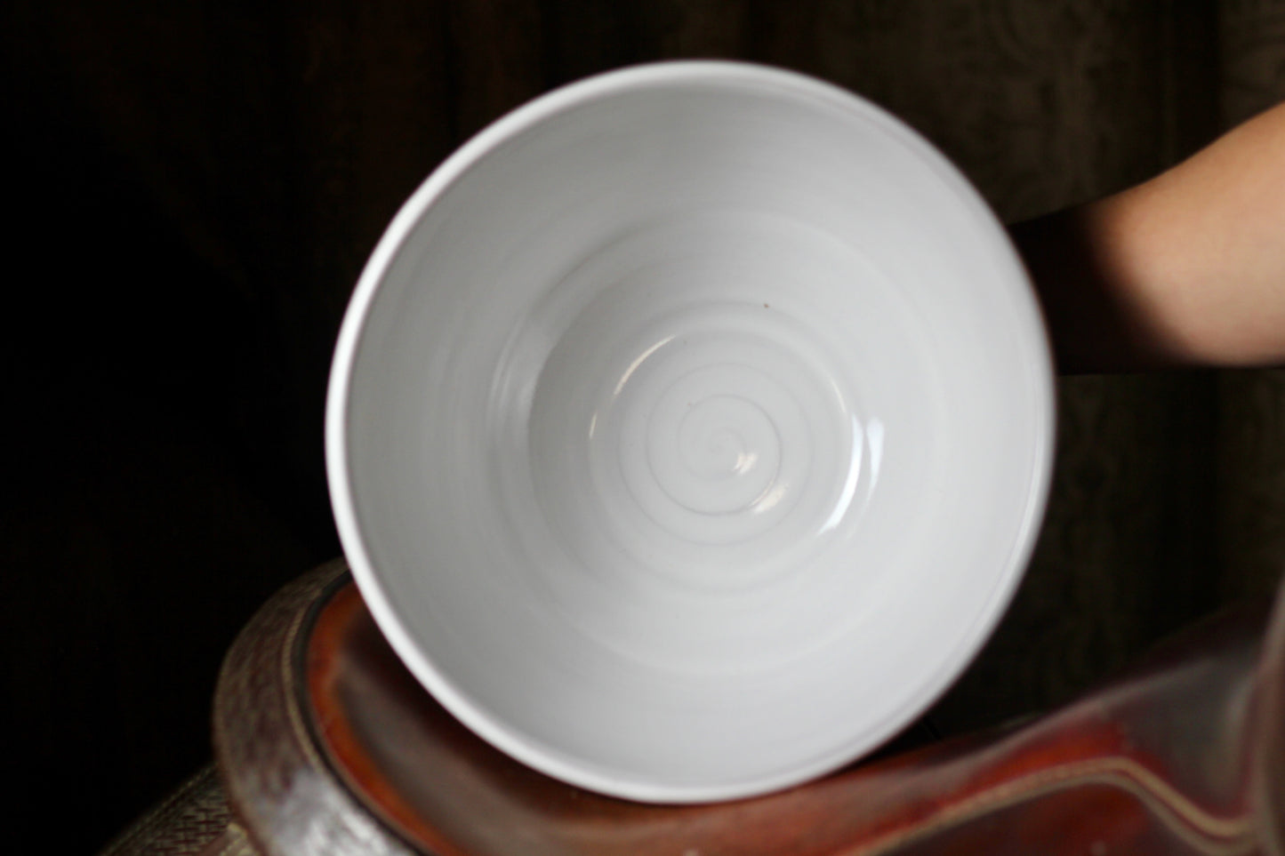 Bol à mélanger 10,5" en cuir et lin