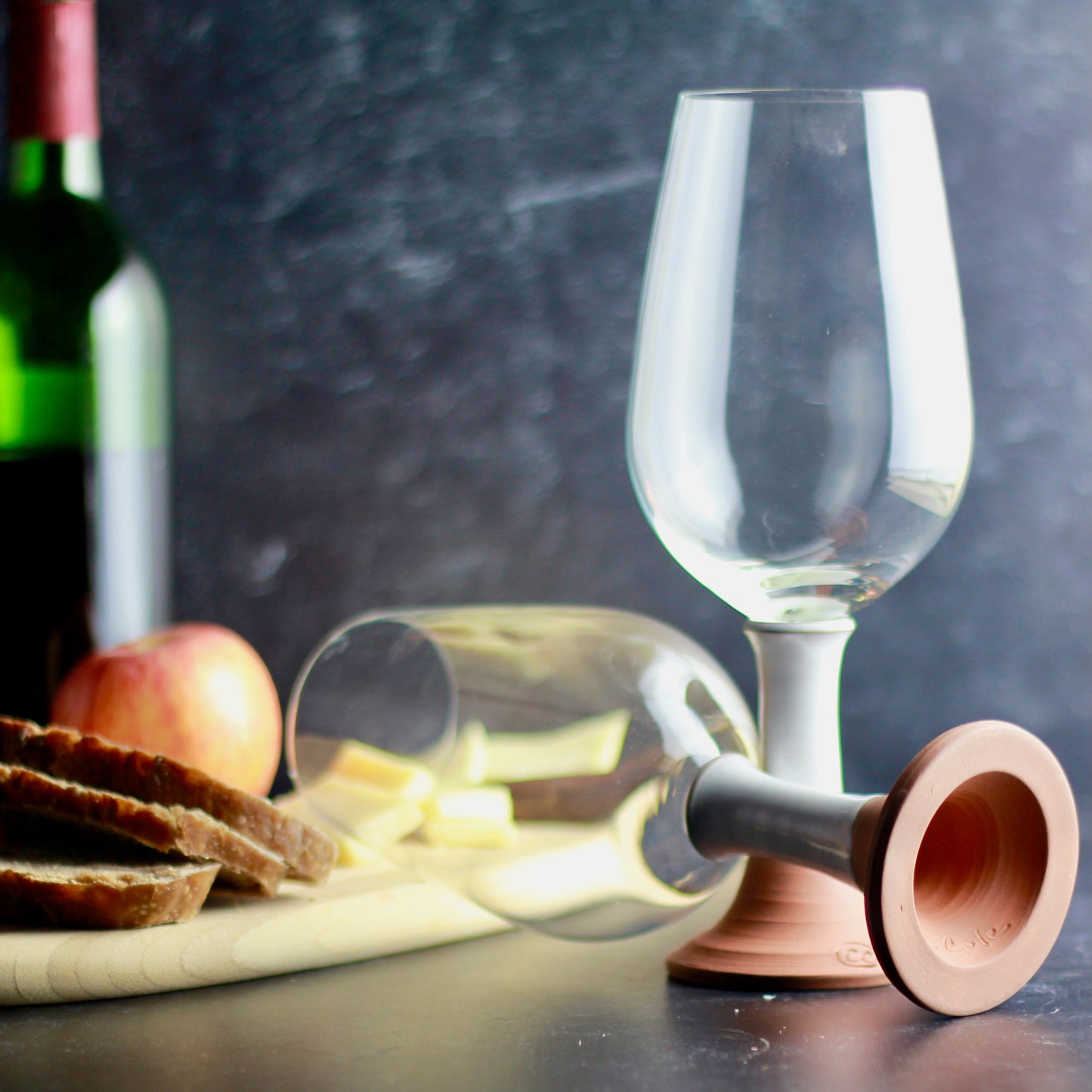 Leather & Linen Ceramic Wine Glass
