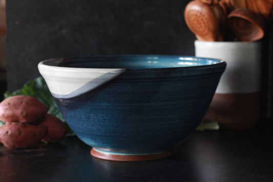 Moody Blue & White Mixing Bowl