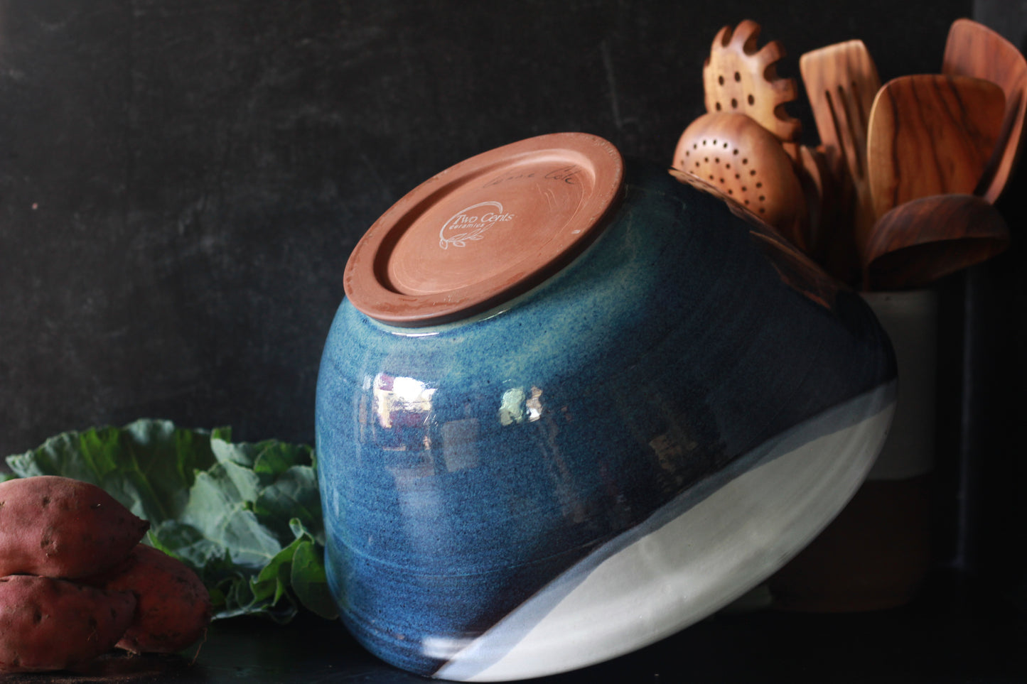 Moody Blue & White Mixing Bowl