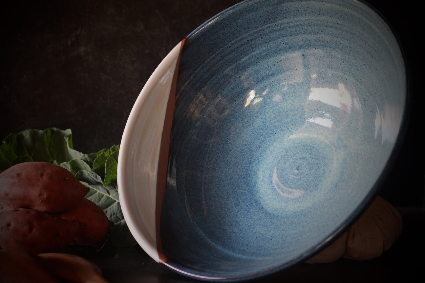 Moody Blue & White Serving Bowl