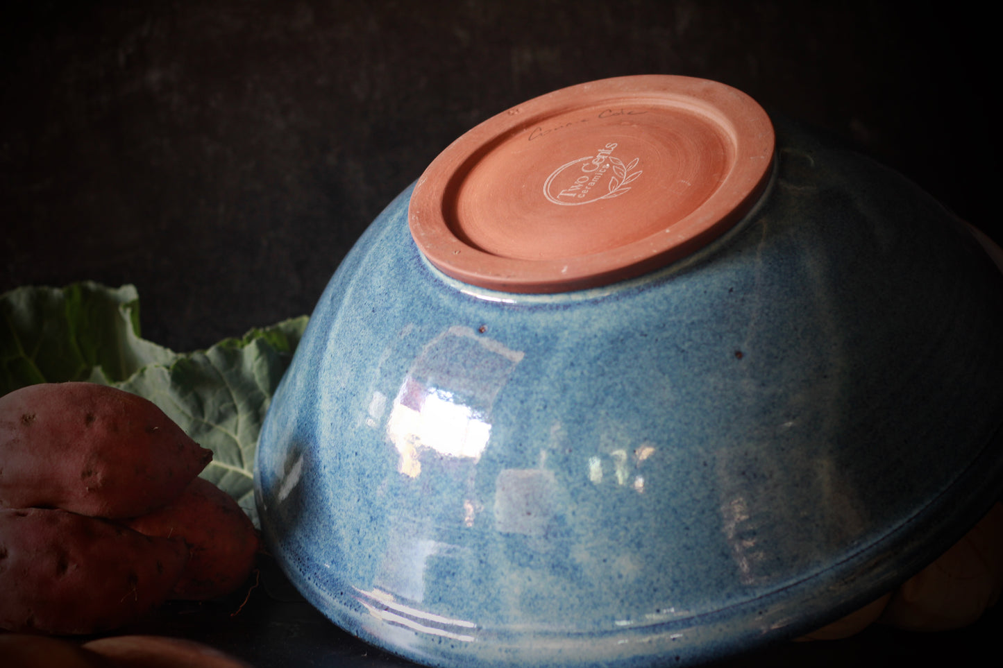 Moody Blue & White Serving Bowl