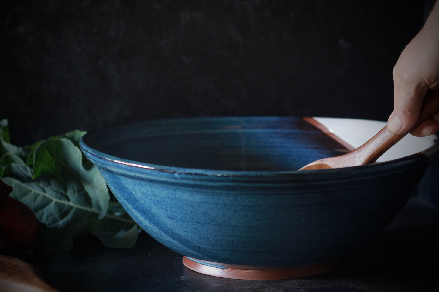 Moody Blue & White Serving Bowl