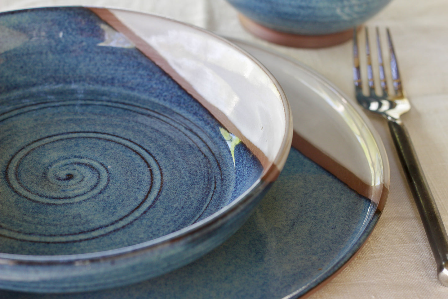 Moody Blue and White Pasta Bowl