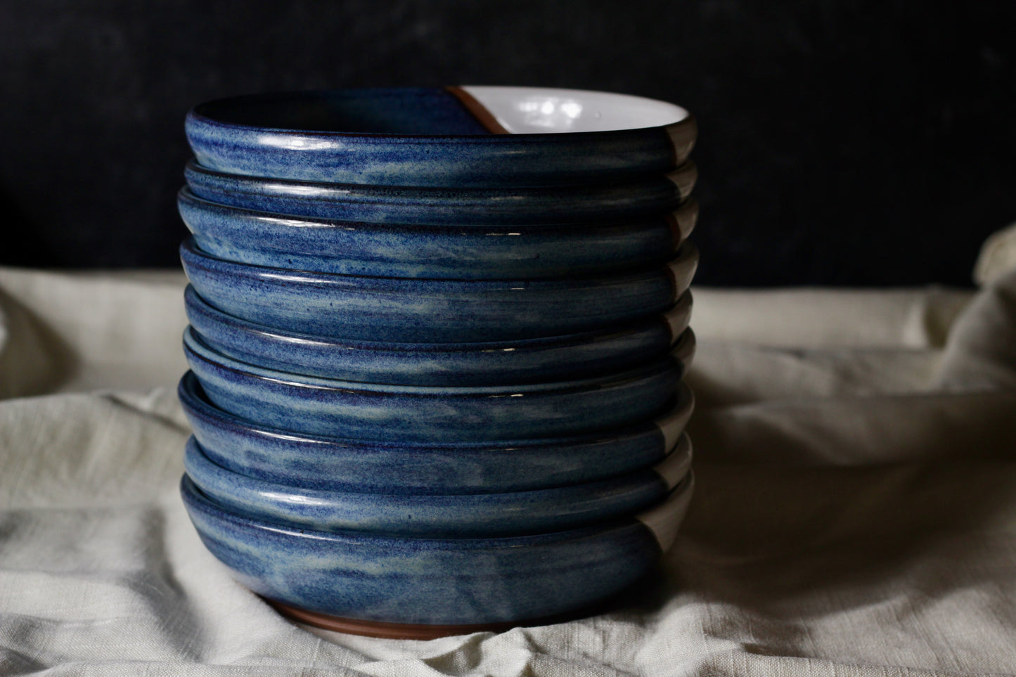 Moody Blue and White Pasta Bowl