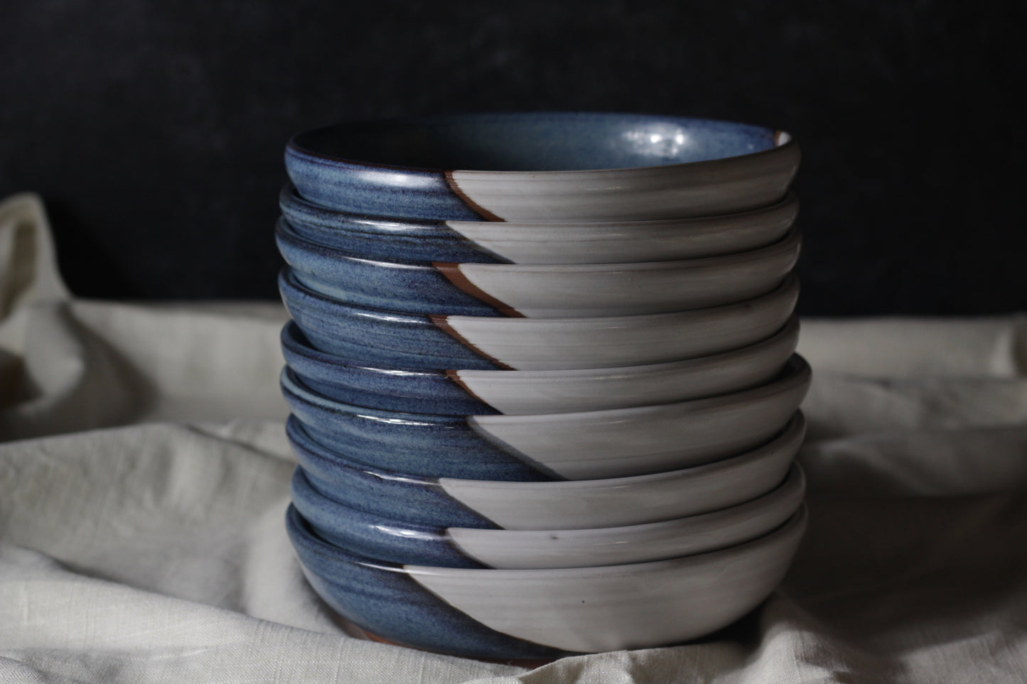 Moody Blue and White Pasta Bowl
