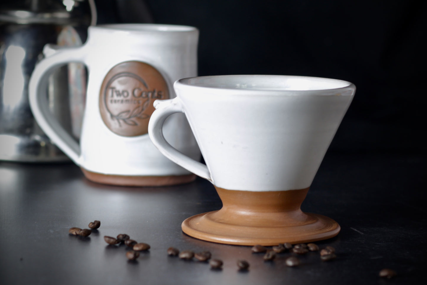 Leather & Linen Stoneware Pour-Over