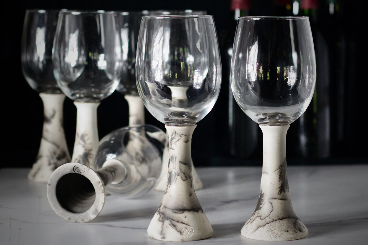 Raku Wine Glass — Handmade Wheel Thrown Ceramic Stemware